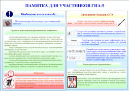 Памятка для участников ГИА-9